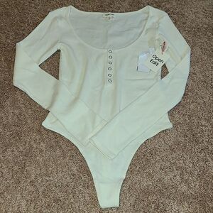 Open Edit Ivory Bone Bodysuit top